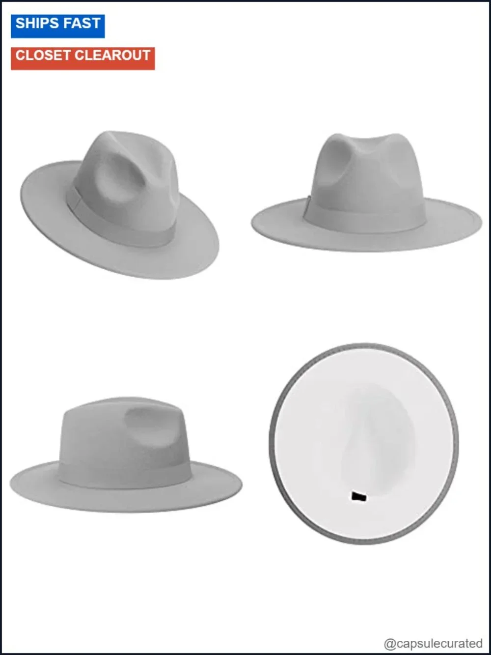 Fedora Hat Wide Brim Cotton Polyester Adjustable Unisex